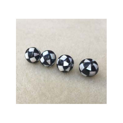 Perles en damier de Nacre, 10 mm