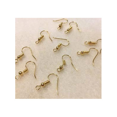 10 crochets d'oreille en américaines, métal doré
