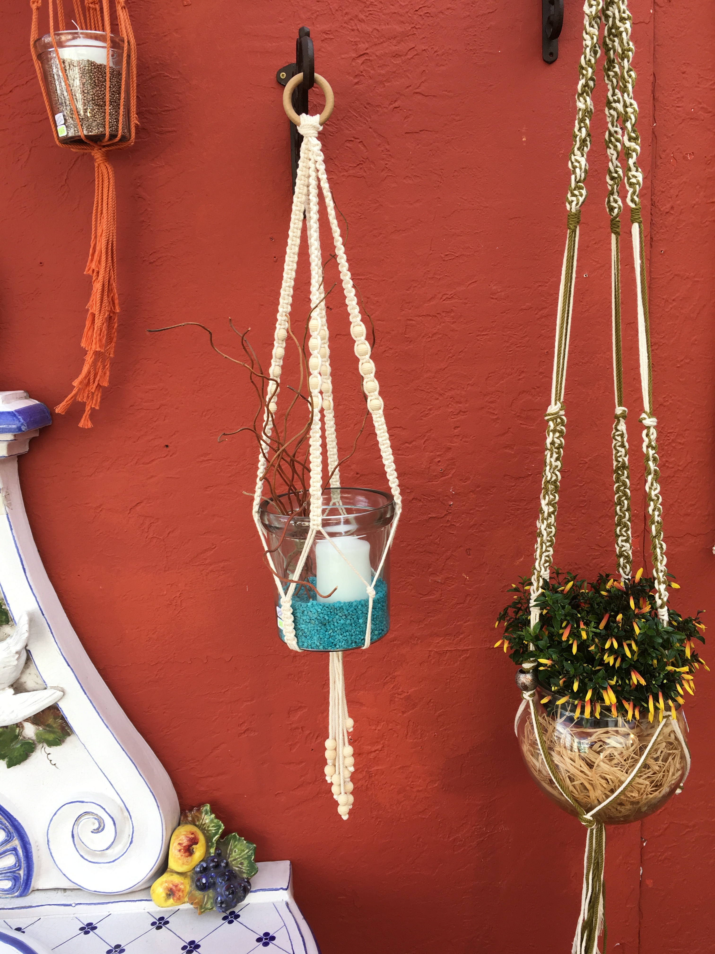 Suspension Macramé Pour Pot De Fleurs - Blanche - Moot Créations