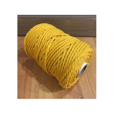 4,5 mm Corde coton recyclé, jaune moutarde, 55 m