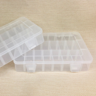 24 cases, boite couvercle plastique, 20*16*4 cm