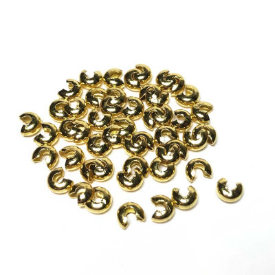 4 mm, 50 caches noeuds, métal doré brillant