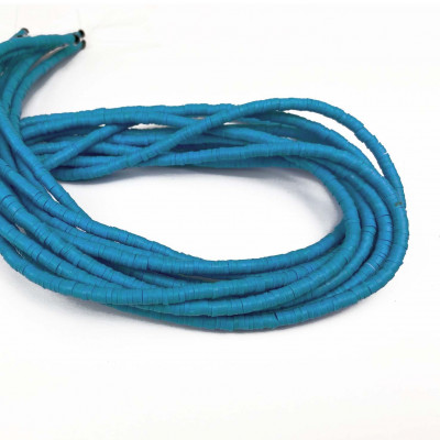 3 mm, heishi polymère, bleu navy. Fil 45 cm