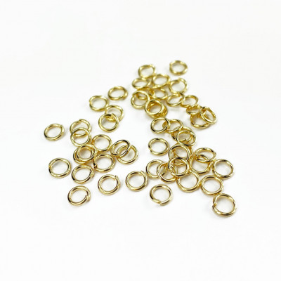 50 anneaux ouverts metal doré mat, 4 mm