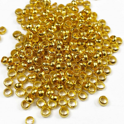 2*3 mm laiton doré, perles à écraser, env. 450 p