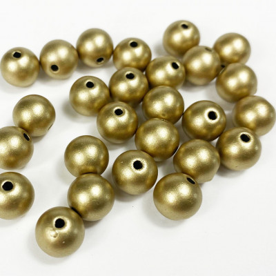 20 boules dorées 10 mm. acrylique