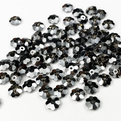 6 mm, 25 fleurs cristal Swarovski, Crystal satin 001