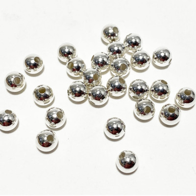 4mm, 100 perles séparateurs métal argenté