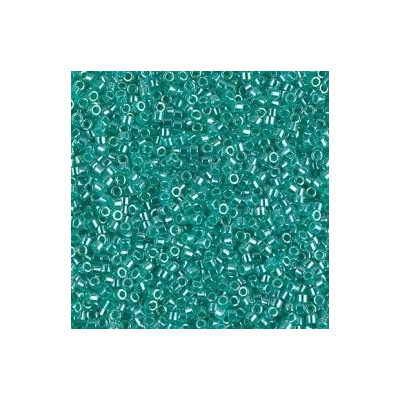 5 g, Miuki delica 11/0. Lined crystal green aqua blue. 0238
