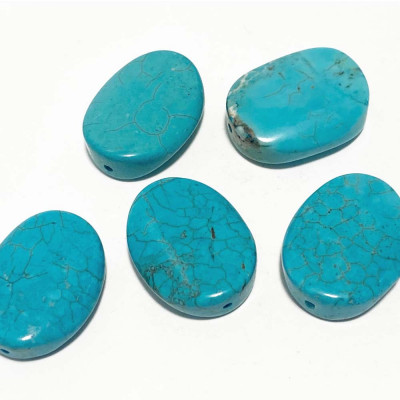 25*18 mm. Ovale plat howlite turquoise